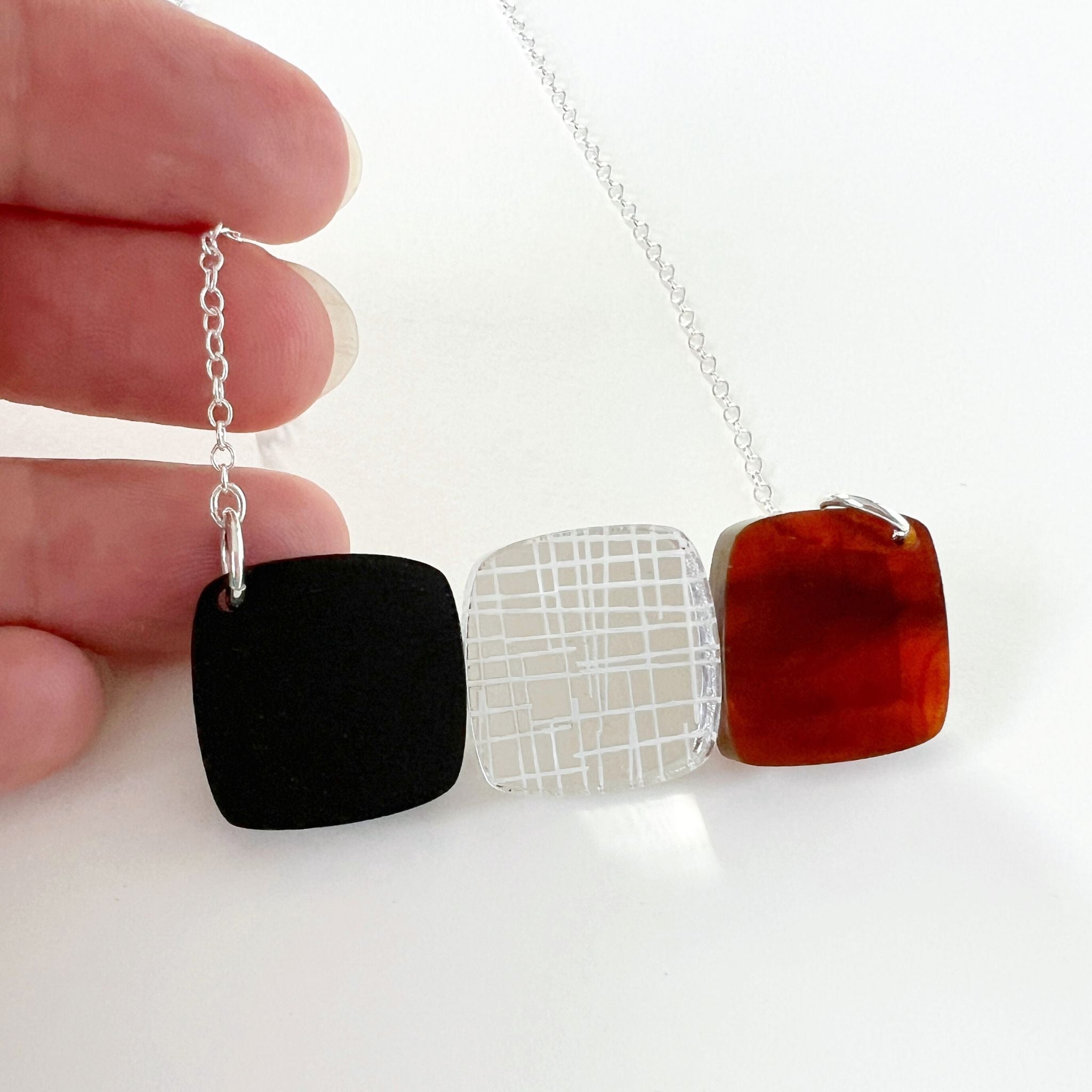 Midcentury Pebble Shape Abstract Necklace