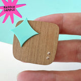 SSF SAMPLE: Wood brooch with Starburst