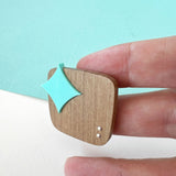 SSF SAMPLE: Wood brooch with Starburst