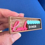 SSF SAMPLE: Wood & Acrylic Brooch