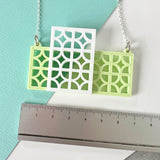 SSF SAMPLE: Layered Breeze Block Wall Necklace Green