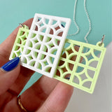 SSF SAMPLE: Layered Breeze Block Wall Necklace Green