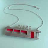 Retro Silver Diner Necklace