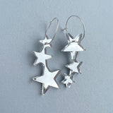 Star Trio Hoop Earrings - Silver/Gold/Pink Mirror