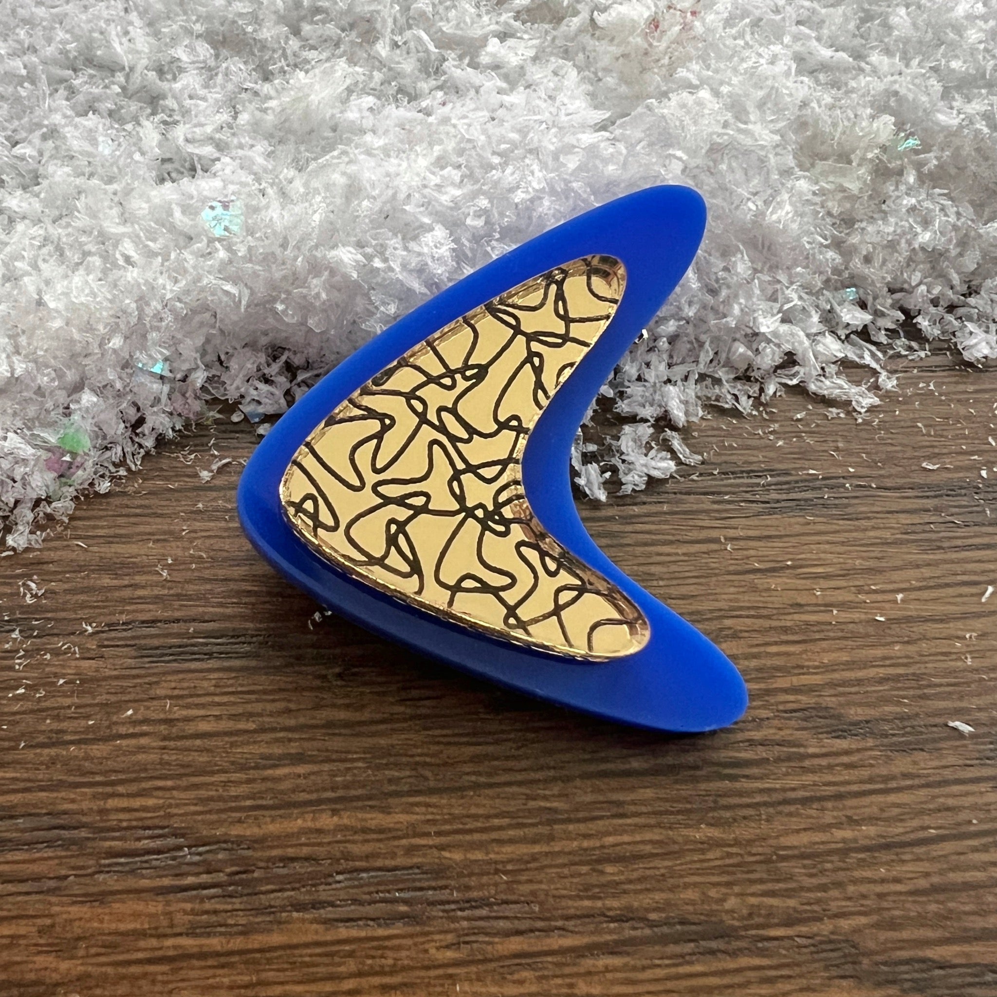 Atomic Boomerang Brooch