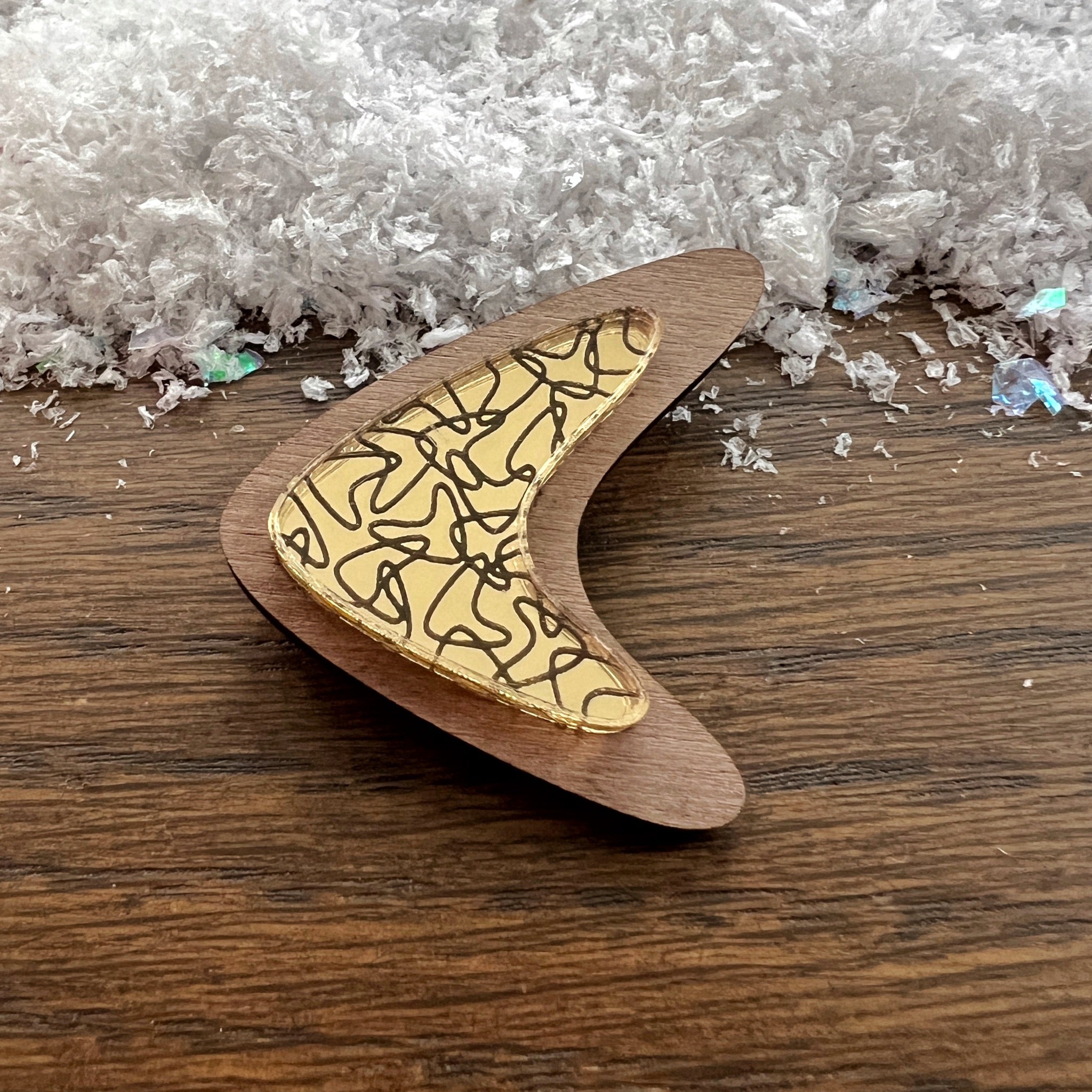 Atomic Boomerang Brooch