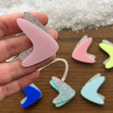 Retro Boomerang Pendant - Various Colours