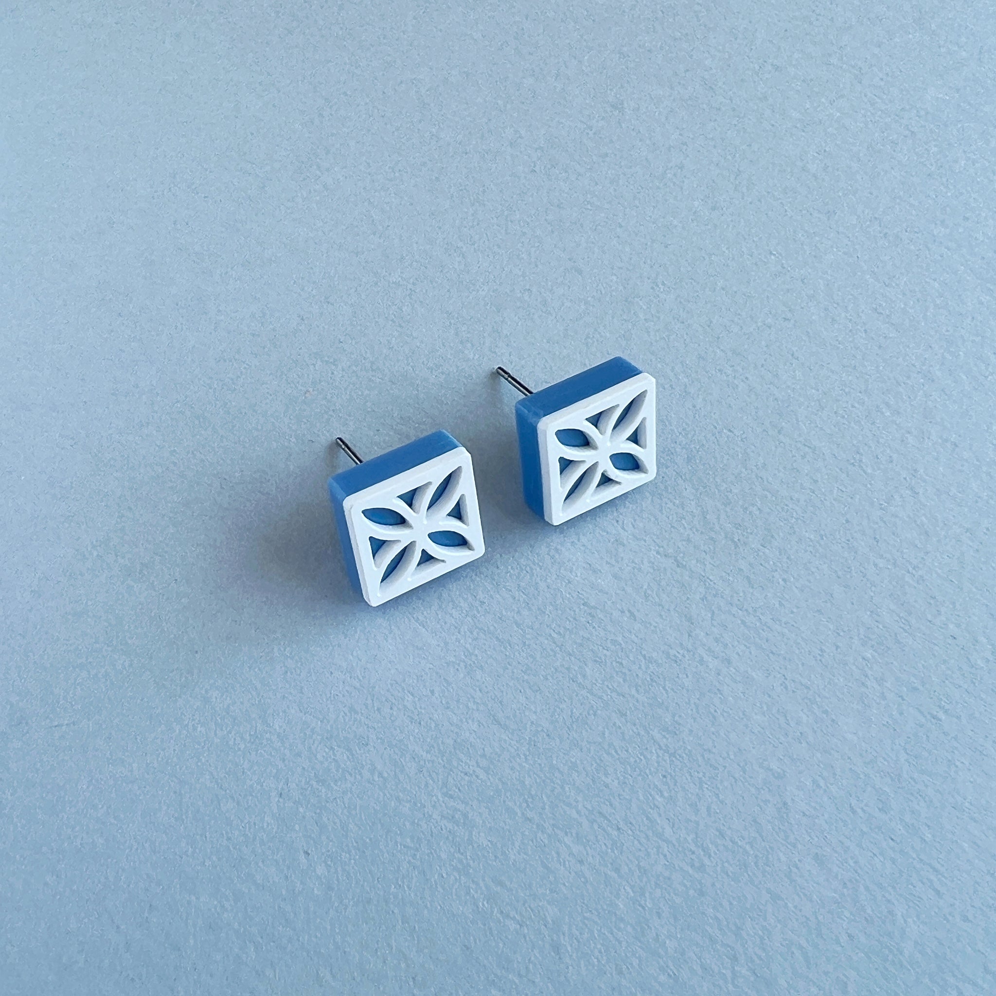 Breeze Block Stud Earrings - Various Colours