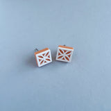 Breeze Block Stud Earrings - Various Colours