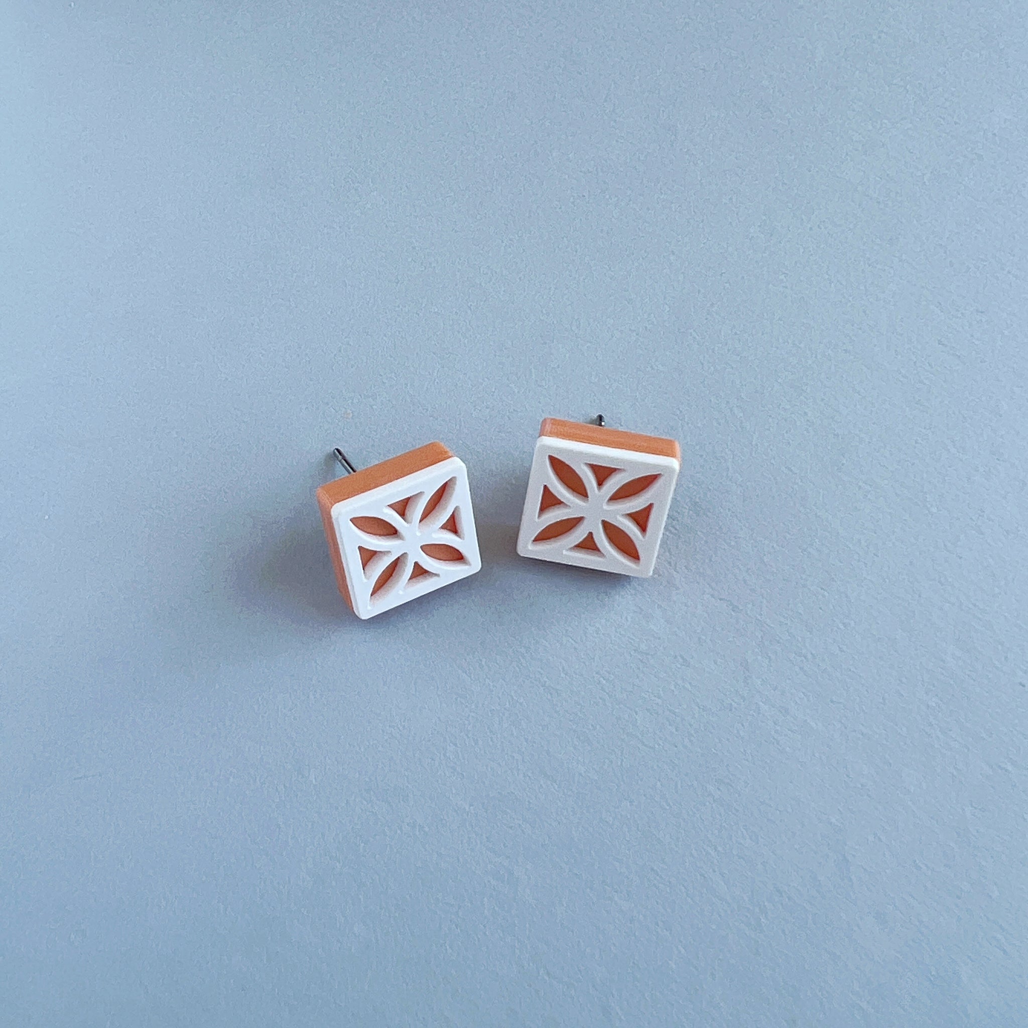 Breeze Block Stud Earrings - Various Colours