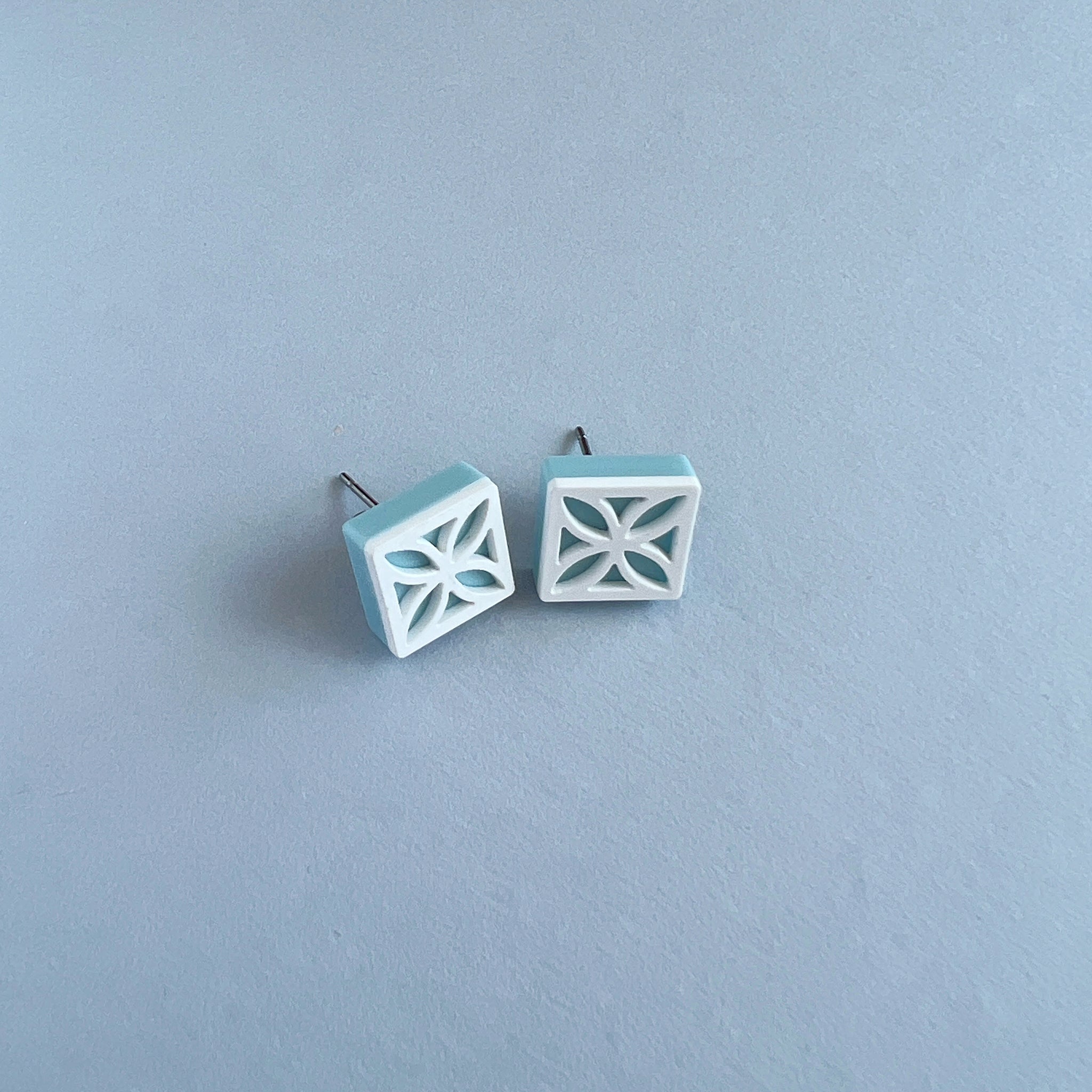 Breeze Block Stud Earrings - Various Colours