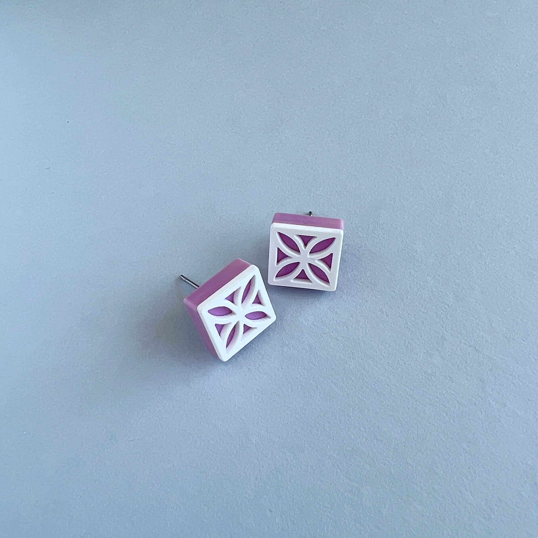 Breeze Block Stud Earrings - Various Colours