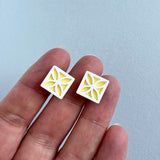 Breeze Block Stud Earrings - Various Colours