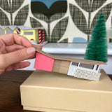 Midcentury House Ornament with 'Butterfly' Roof
