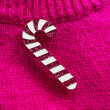 Candy Cane Brooch - Pink or Red