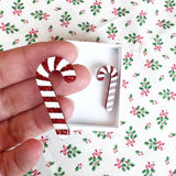 Candy Cane Stud Earrings