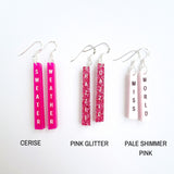Custom Text Drop Earrings