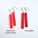 Custom Text Drop Earrings
