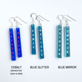 Custom Text Drop Earrings