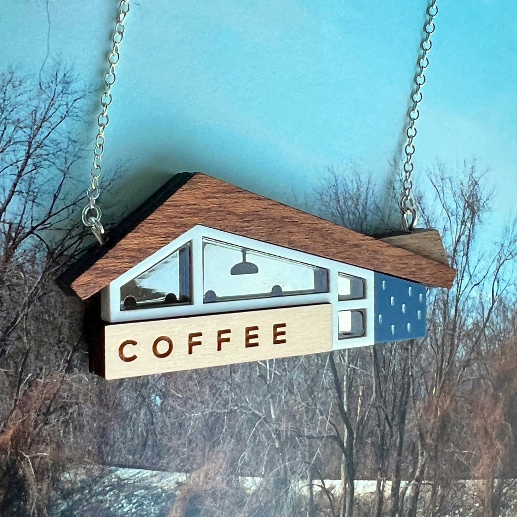 coffee shop necklace by Tiny Scenic