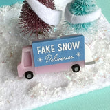 Fake Snow Delivery Truck Brooch
