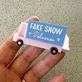 Fake Snow Delivery Truck Brooch