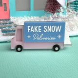 Fake Snow Delivery Truck Brooch