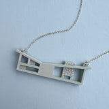 Butterfly Roof Blueprint House Necklace - 3 Colour Options