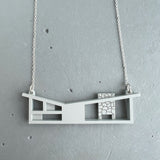 Butterfly Roof Blueprint House Necklace - 3 Colour Options