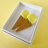 Ice Cream Cone Earrings - Strawberry or Vanilla
