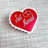 'Just Married' Retro Wedding Brooch