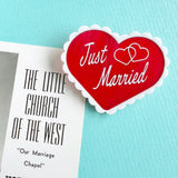 'Just Married' Retro Wedding Brooch