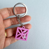 Breeze Block Keyring, Leaf Pattern – Various Colours