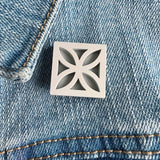 Breeze Block Pin - Leaf Pattern, Matt Neutrals