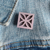 Breeze Block Pin - Leaf Pattern, Matt Neutrals