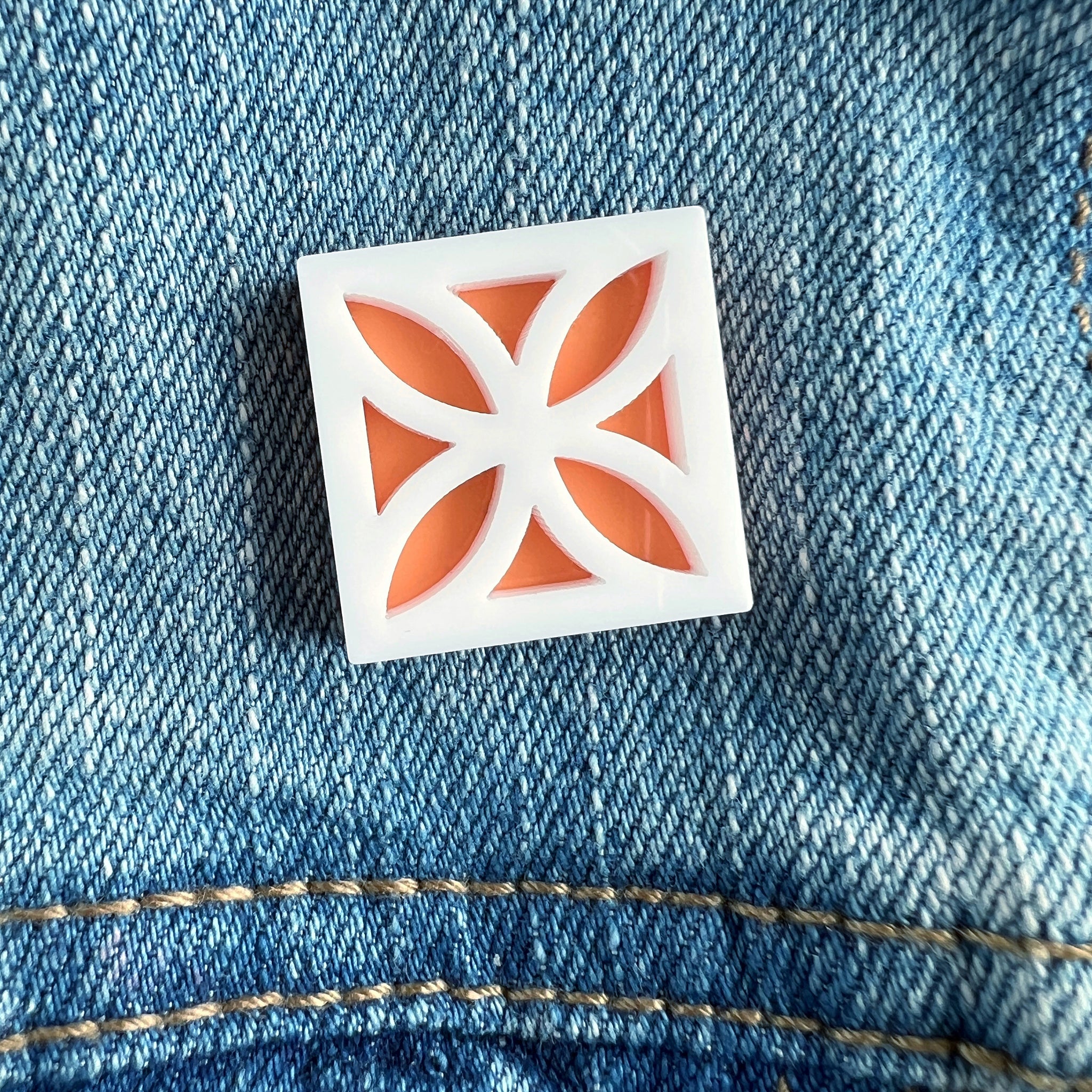 Breeze Block Pin - Leaf Pattern, Brights