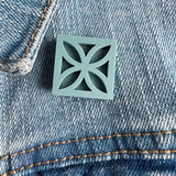 Breeze Block Pin - Leaf Pattern, Matt Neutrals