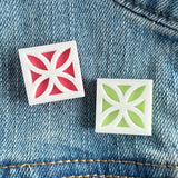 Breeze Block Pin - Leaf Pattern, Brights