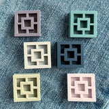 Breeze Block Pin - Square Pattern, Matt Neutrals