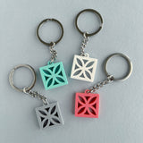 Breeze Block Keyring, Leaf Pattern – Various Colours