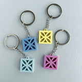Breeze Block Keyring, Leaf Pattern – Various Colours