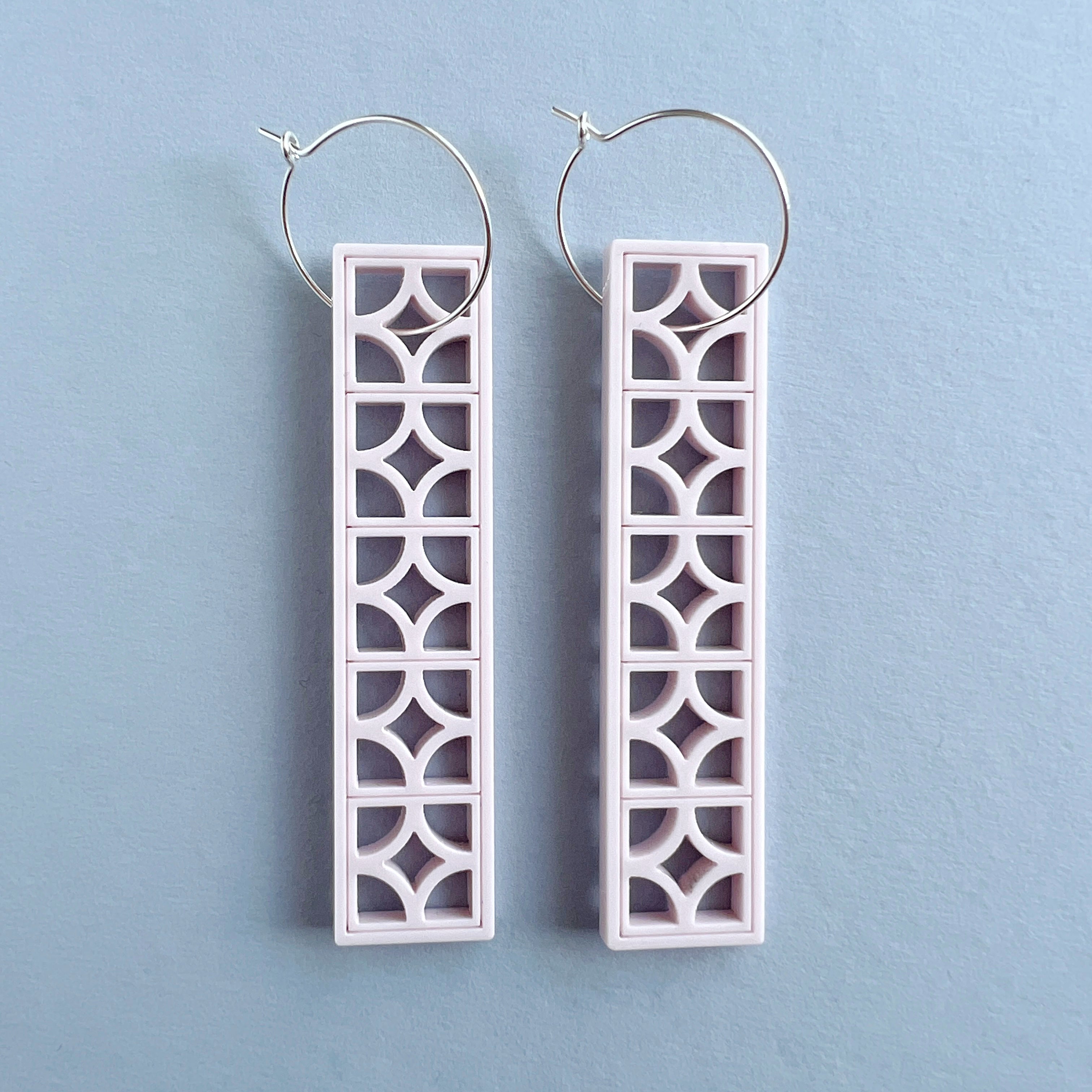 Long Breeze Block Drop Earrings, 5 Colour Options