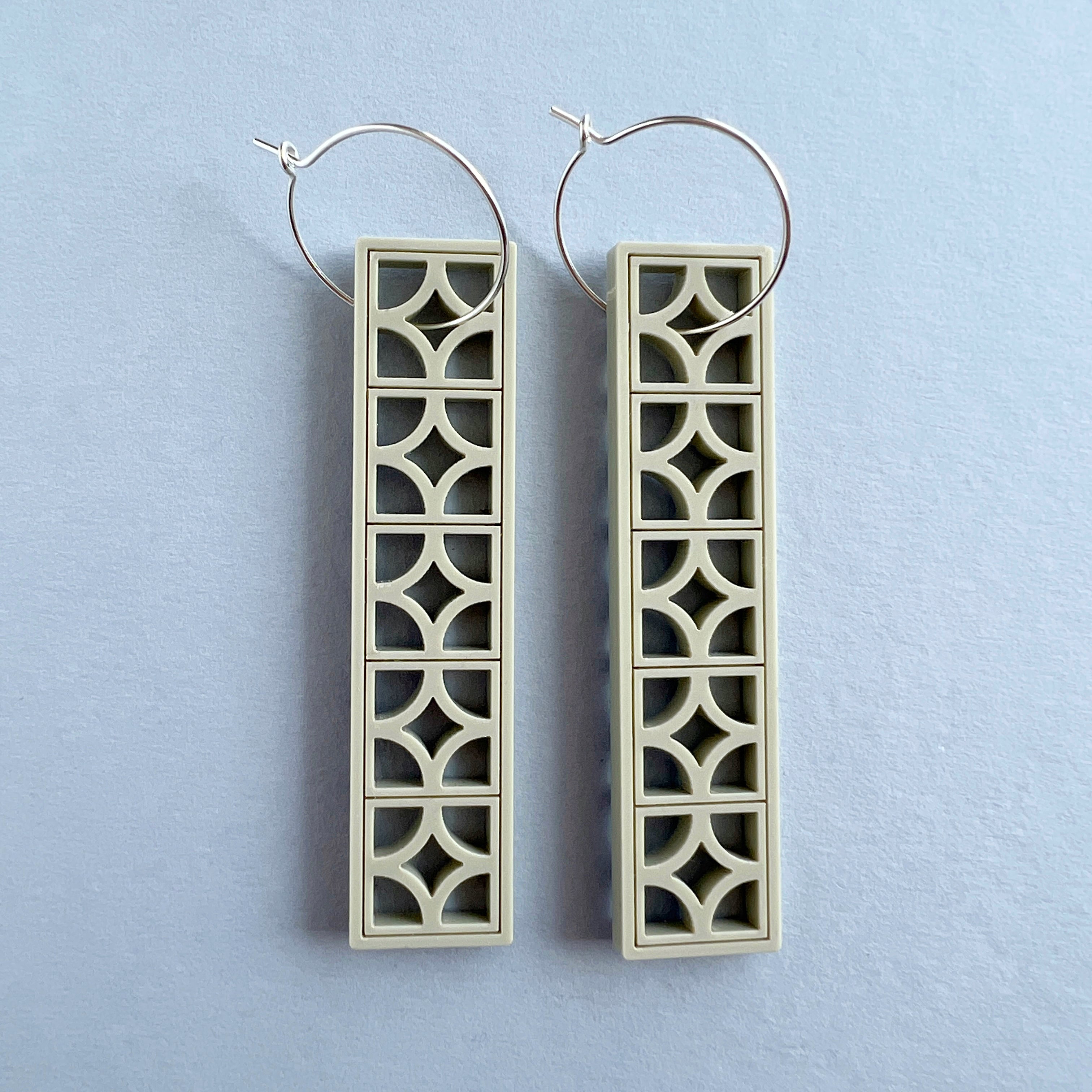 Long Breeze Block Drop Earrings, 5 Colour Options