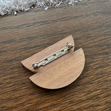 Walnut and Gold Mirror Stacked Bowls Brooch