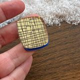 Double-layer MCM Pebble Brooch - Various Colours