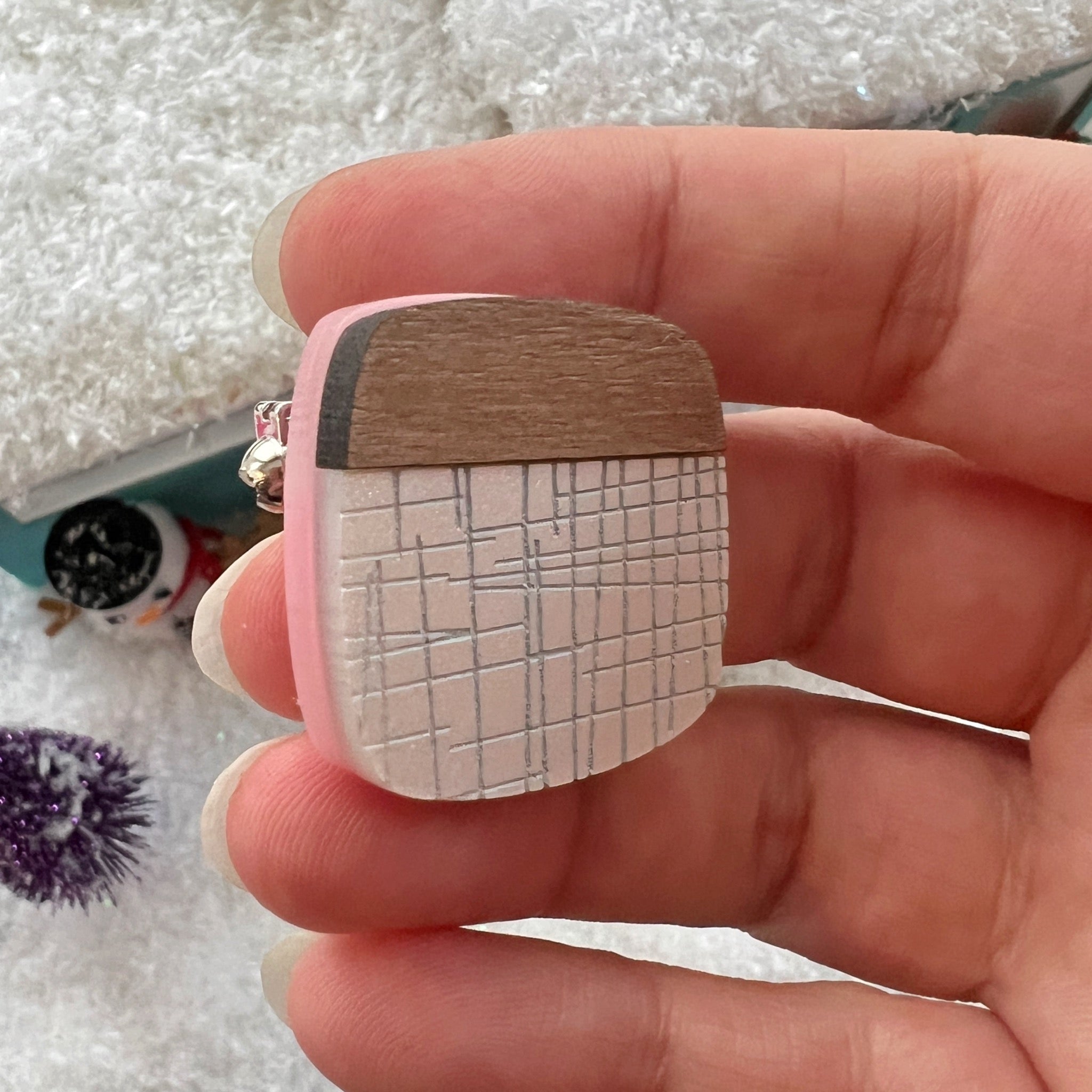 Double-layer MCM Pebble Brooch - Various Colours