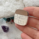 Double-layer MCM Pebble Brooch - Various Colours
