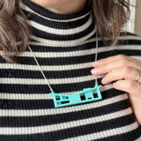 Butterfly Roof Blueprint House Necklace - 3 Colour Options