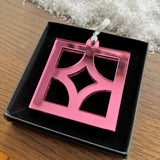 Double-Sided Breeze Block Bauble - Pink