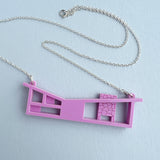 Butterfly Roof Blueprint House Necklace - 3 Colour Options